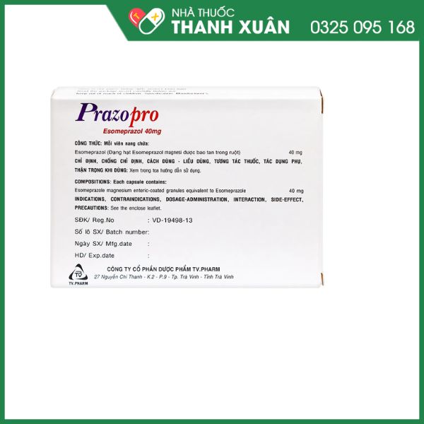 Prazopro 40mg trị trào ngược